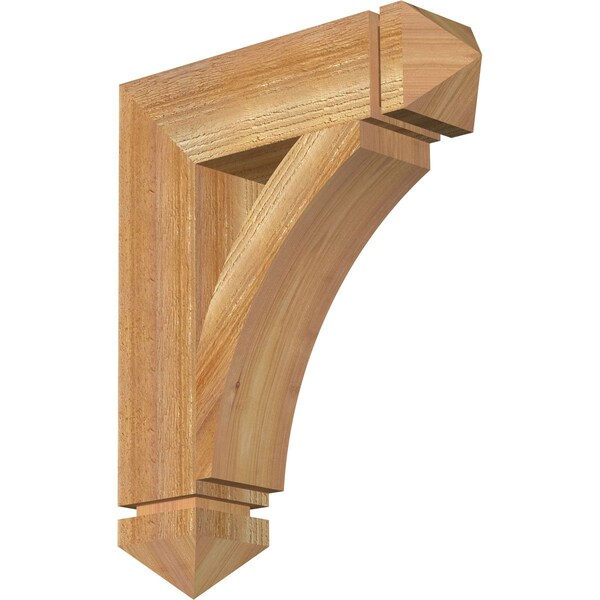 Ekena Millwork Thorton Arts & Crafts Rough Sawn Bracket, Western Red Cedar, 4"W x 16"D x 20"H BKT04X16X20THR03RWR - main